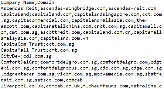 Csv file format