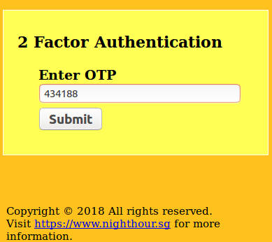 Application Login Page - OTP Token