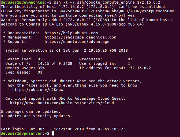 Ssh into Gcloud instances using private ip